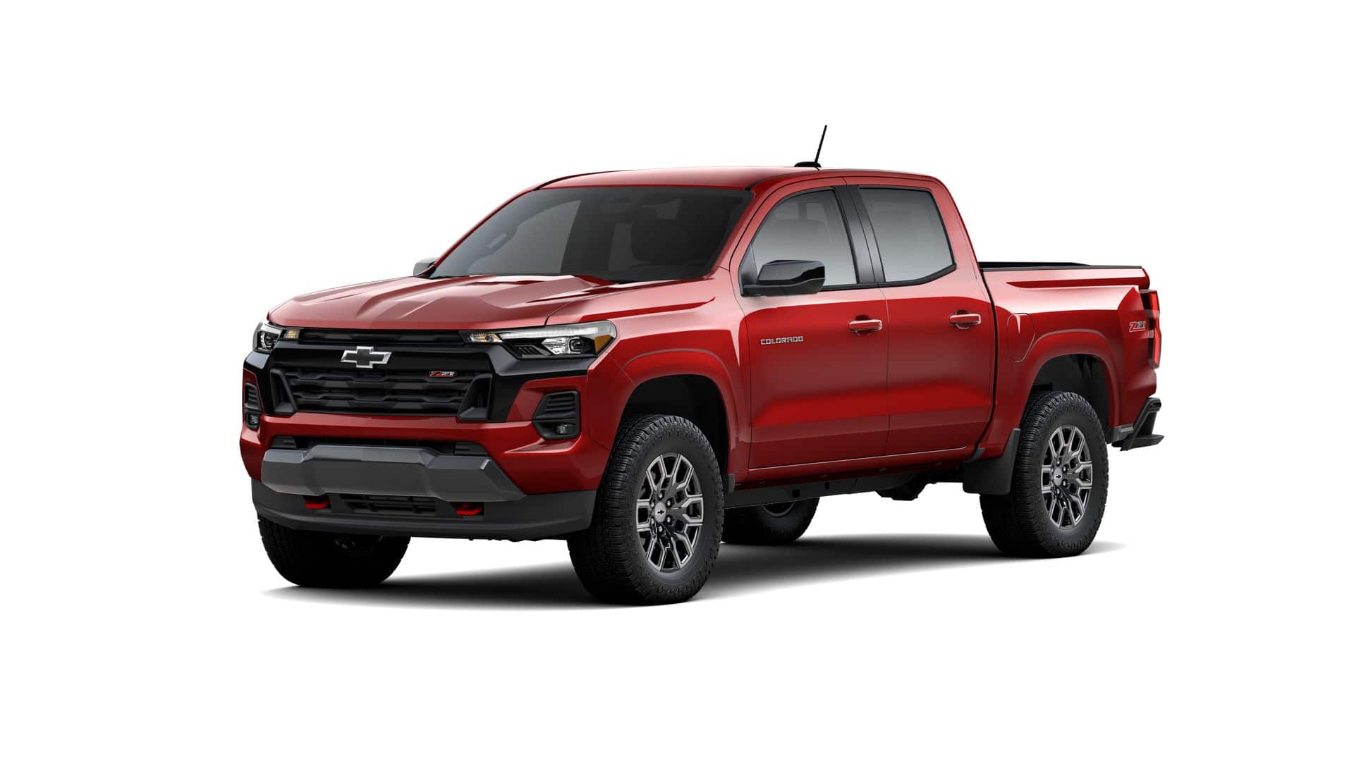 2026 Chevrolet Colorado Z71 in Radiant Red Tintcoat — front three-quarter view